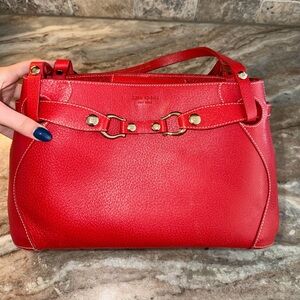 Kate Spade Red Shoulder Bag with Gold Accents